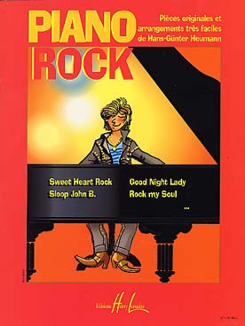 Illustration de PIANO ROCK, arrangements faciles de H. G. Heumann : Sweet Heart  Rock, Sloop John B., Good Night Lady, Rock my Soul, Roller Skate Rock ...