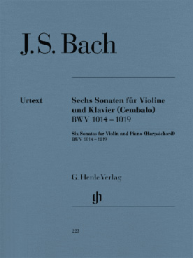 Illustration de 6 Sonates pour violon et clavecin - éd. Henle Vol. 1 et 2 réunis : BWV 1014-1019