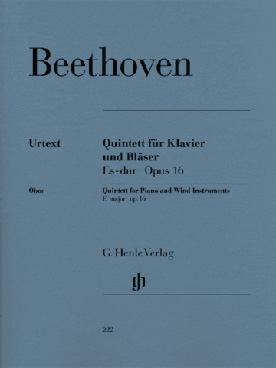 Illustration de Quintette op. 16 en mi b M, version pour hautbois, clarinette, cor, basson et piano