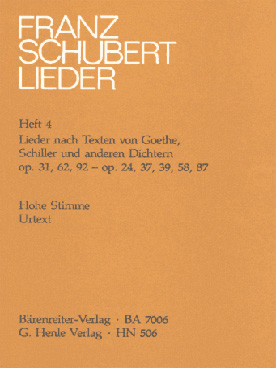 Illustration de Lieder (co-édition Henle/Bärenreiter) - Vol. 4 (voix haute)