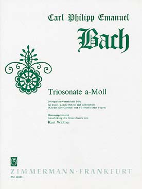 Illustration bach cpe triosonate wq 148 fl/vl/b.c.