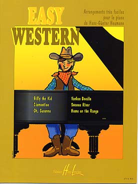 Illustration de EASY WESTERN, arrangements faciles de H. G. Heumann : Billy the Kid, Yankee Doodle, Clementine, Oh Susanna, Swanee River...