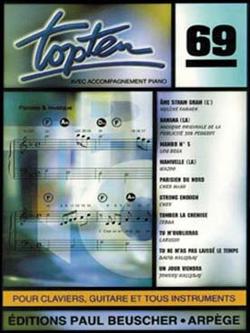 Illustration de Collection TOP : édition simplifiée avec ligne mélodique +accords clavier/guitare - TOP TEN N° 69