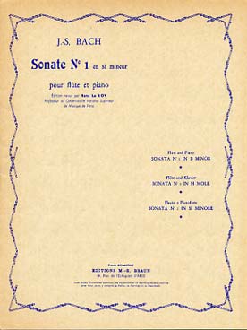 Illustration de Sonate BWV 1030 N° 1 en si m - éd. Billaudot, rév. Le Roy