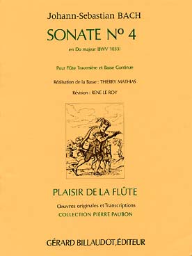 Illustration de Sonate BWV 1033 N° 4 en do M - éd. Billaudot, rév. Le Roy/Mathias