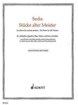 Illustration de 6 STUCKE ALTER MEISTER pour flûte à bec alto ou flûte traversière, ou hautbois ou violon et piano