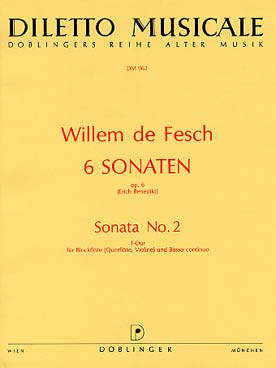 Illustration de 6 Sonates op. 6 pour flûte à bec alto - N° 2 en fa M