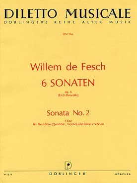 Illustration de 6 Sonates op. 6 pour flûte à bec alto - N° 2 en fa M
