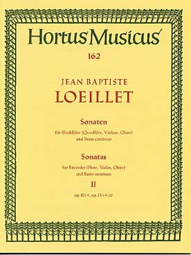 Illustration de Sonates pour flûte à bec ou traversière - Vol. 2 : op. 3/9 en si b M, op. 4/9 en sol M, op. 4/10 en do M