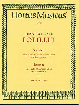Illustration de Sonates pour flûte à bec ou traversière - Vol. 2 : op. 3/9 en si b M, op. 4/9 en sol M, op. 4/10 en do M