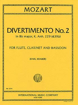 Illustration mozart divertimento n° 2 k 439b si b maj