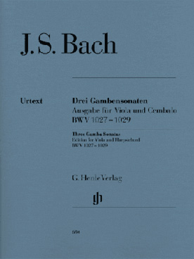 Illustration de 3 Sonates BWV 1027-1029 pour viole de gambe transcrites pour alto et piano