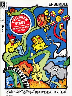 Illustration de Le Carnaval des animaux pour ensemble flexible (2 instruments mélodiques, piano, violoncelle ou contrebasse ou basson, percussion ad lib.)
