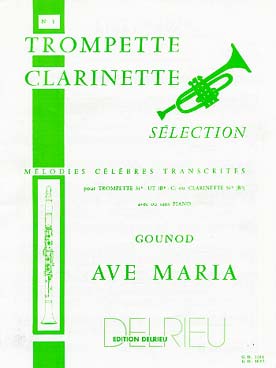Illustration de Ave Maria pour clarinette ou trompette et piano ou orgue