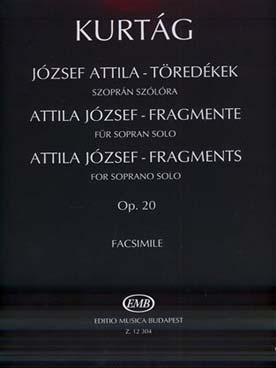 Illustration de Fragments op. 20 pour soprano solo
