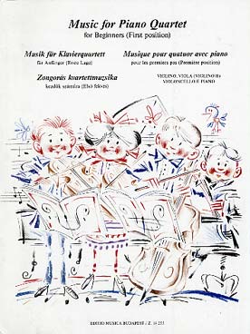 Illustration de MUSIQUE DE QUATUOR pour les premiers pas : 14 pièces de Mozart, Pleyel, Schubert... arrangées pour violon, alto (ou violon 2), violoncelle et piano