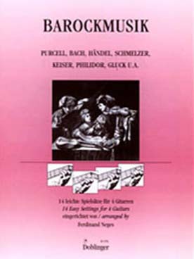Illustration de MUSIQUE BAROQUE pour 4 guitares Purcell, Bach, Haendel, Schmelzer, Gluck Keiser et Philidor