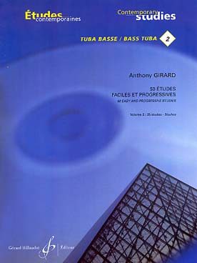Illustration de Études contemporaines pour tuba - N° 2 : 50 Études faciles et progressives Vol. 2 (25 études)