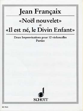 Illustration de 2 Improvisations pour 12 violoncelles : Noël nouvelet - Il est né, le Divin Enfant - Parties séparées
