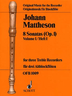 Illustration de 8 Sonates op. 1 pour 3 flûtes à bec - Vol. 1 : N° 3 - 6