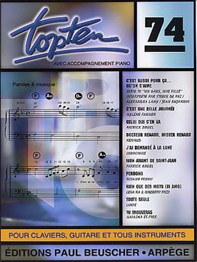Illustration de Collection TOP : édition simplifiée avec ligne mélodique +accords clavier/guitare - TOP TEN N° 74