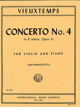 Illustration de Concerto N° 4 op. 31 en ré m (rév. Francescatti)