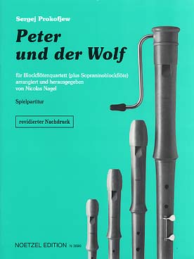 Illustration de Pierre et le loup, tr. N. Nagel pour quatuor de flûtes à bec SATB