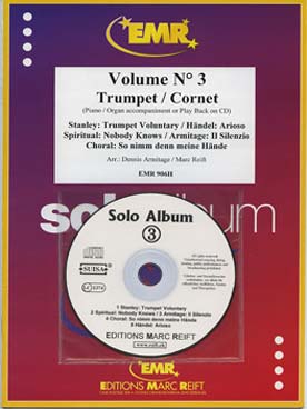 Illustration de SOLO ALBUM (tr. Armitage/Reift) avec accompagnement piano + CD play-along - Vol. 3 : Stanley, anonyme, Haendel