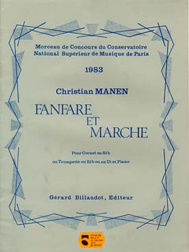Illustration de Fanfare et marche pour cornet et piano