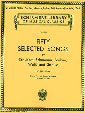 Illustration de Fifty selected songs pour voix grave : Schubert, Schumann, Brahms, Wolf et Strauss