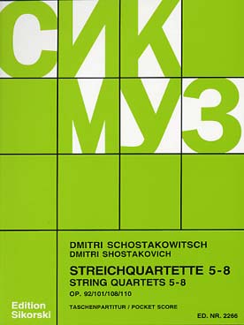 Illustration de Quatuors à cordes - N° 5 op. 92, 6 op. 101, 7 op. 108, 8 op. 110