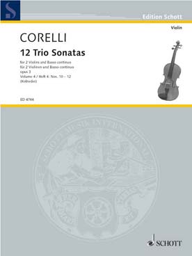 Illustration de Sonates en trio op. 3 pour 2 violons bc - Vol. 4 : N° 10 à 12
