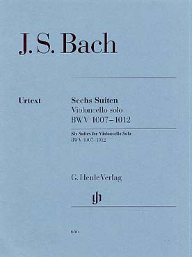 Illustration de 6 Suites BWV 1007-1012 - éd. Henle