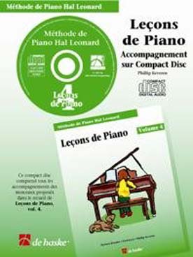 Illustration de MÉTHODE DE PIANO HAL LEONARD - CD des Leçons Vol. 4