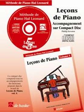 Illustration de MÉTHODE DE PIANO HAL LEONARD - CD des Leçons Vol. 5