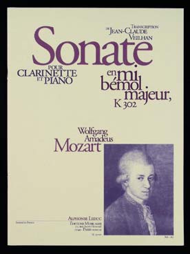 Illustration de Sonate K 302 en mi b M (orig. pour violon, tr. JC Veilhan)