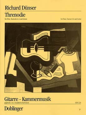Illustration de Threnodie pour flûte, clarinette en la  et guitare