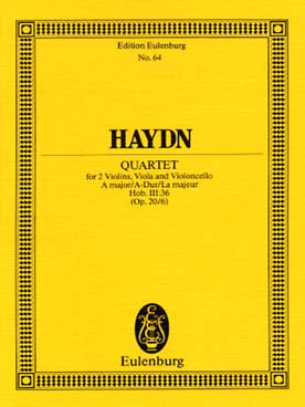Illustration de Quatuor à cordes op. 20/6 Hob. III:36 en la M