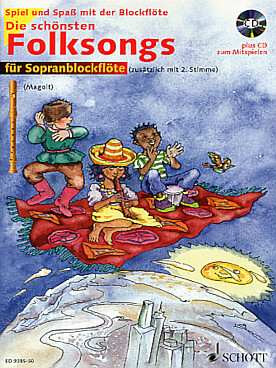 Illustration de Les PLUS BELLES CHANSONS POPULAIRES pour 2 flûtes soprano avec CD play-along