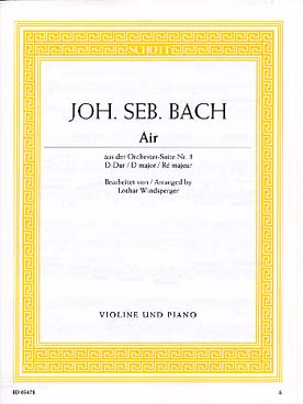 Illustration bach js air de la suite en re bwv 1068