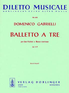 Illustration de Balletto a tre op. 1/9 en la M pour 2 violons et basse continue