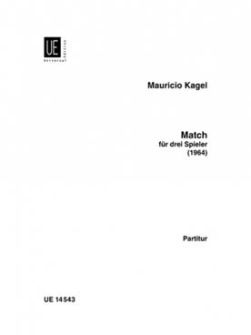 Illustration kagel match pour 2 violoncelles/percuss.