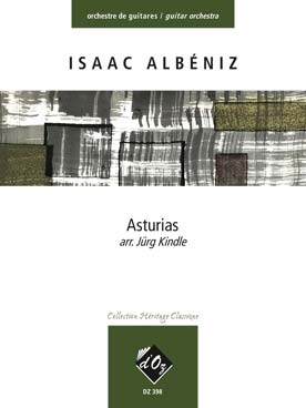 Illustration de Asturias, tr. Kindle pour orchestre de guitares (guitares soprano 1 et 2, guitare 1 à 4, guitare contrebasse)