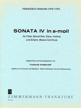 Illustration mancini f sonata iv en la m pour hautboi