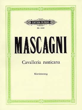 Illustration de Cavalliera rusticana (texte italien et allemand) et réduction piano