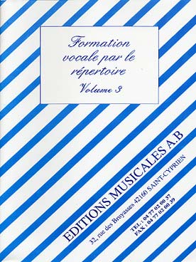 Illustration de Formation vocale par le répertoire série C (cycle 1, 2 et 3), MP3 à télécharger - Vol. 3 : élève 3e année cycle 1