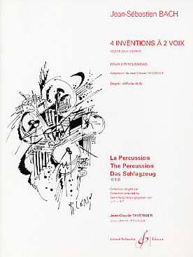 Illustration de 4 Inventions à 2 voix, tr. Tavernier pour 2 percussions à clavier