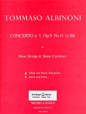 Illustration de Concerto à 5 op. 9/11 en si b m, réduction piano