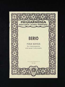 Illustration de Folk songs pour voix mezzo, flûte, clarinette, batterie, harpe, alto, violoncelle