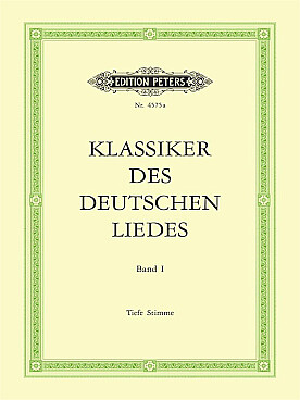Illustration de KLASSIKER DEUTSCHEN LIEDES voix basse - Vol. 1 : de Albert à Schubert